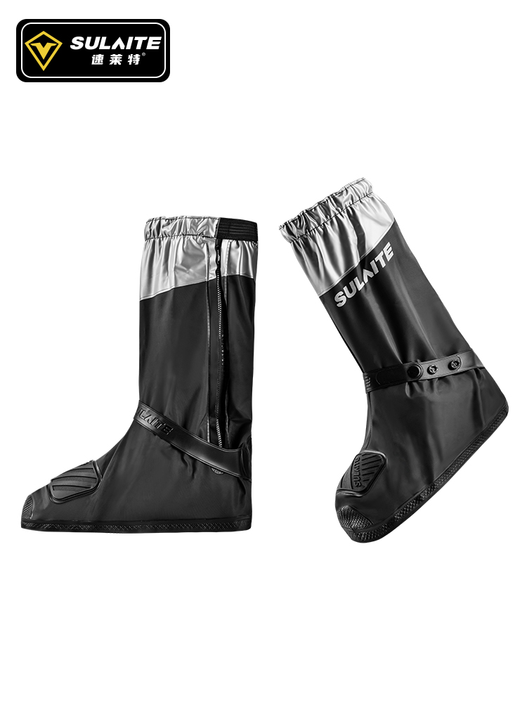 Cycling Gear In Rain - SUlaite-モーターサイクリスト用の再利用可能な保護靴カバー,サイクリングシューズ用の防水性と反射性