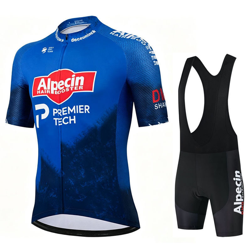 Junior Cycling Gear - Alpecin プロサイクリングジャージセット男性ビブショーツ自転車半袖 Bicicleta 服バイクマイヨ Ciclismo Hombre