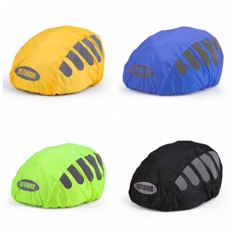 Cycling Gear In Rain - 1 個自転車ヘルメットレインカバー反射ストリップ防水防風自転車ヘルメットカバー高視認性サイクリングライドギア
