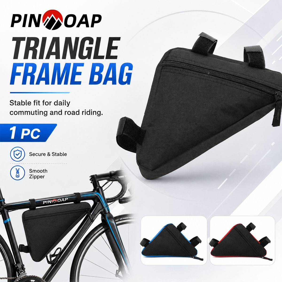 Cycling Gear Pouch - PINMOAP 自転車三角バッグ防水バイクフレーム収納ポーチ耐久性のあるサイクリングツールバッグフィット MTB ロードマウンテンバイクライディングギア