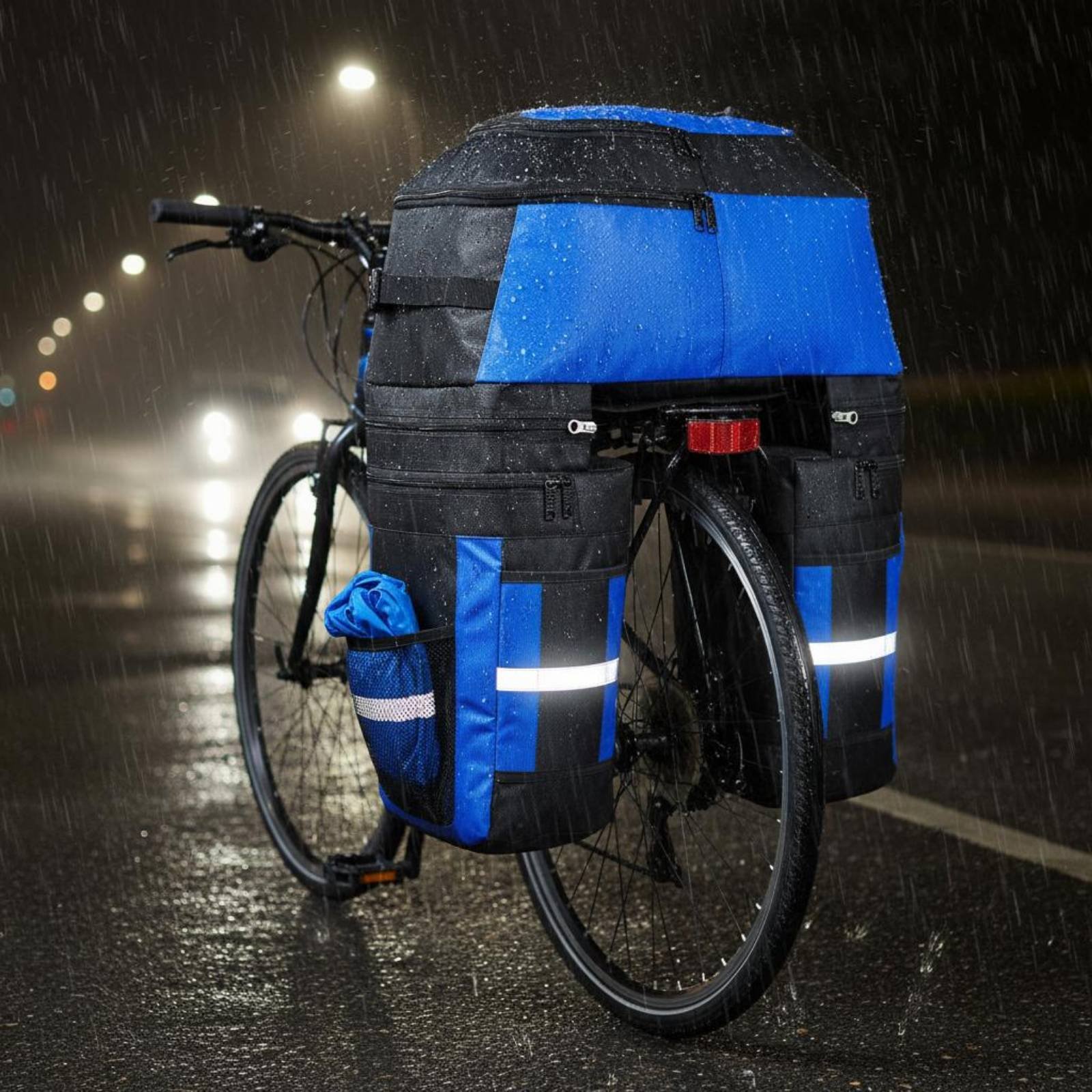 Cycling Gear In Rain - リアラックパニアバッグ レインカバー バイクパニアバッグ リアラックパニアバッグ 耐候性サイクリングギア サイクリスト向けに簡単に取り付けられます