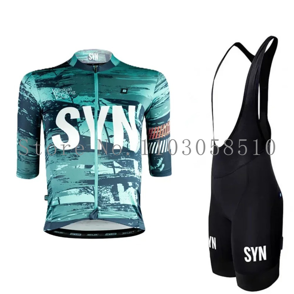 Junior Cycling Gear - SYN ジャージ メンズ ビブスポンジクッション サイクリングスーツセット ロードバイクライディング