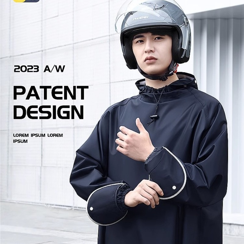 電動バイクワンピースシングルピースレインコートメンズレディー - Cycling Gear In Rain のレビューと価格