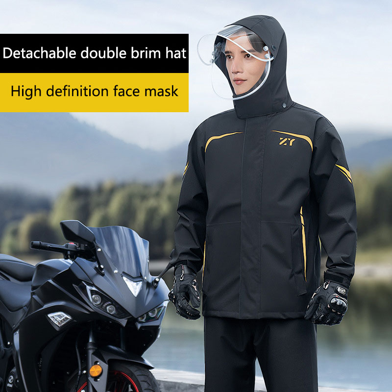 オートバイのレインコートと男性用パンツセット,防水レインギア - Cycling Gear In Rain のレビューと価格
