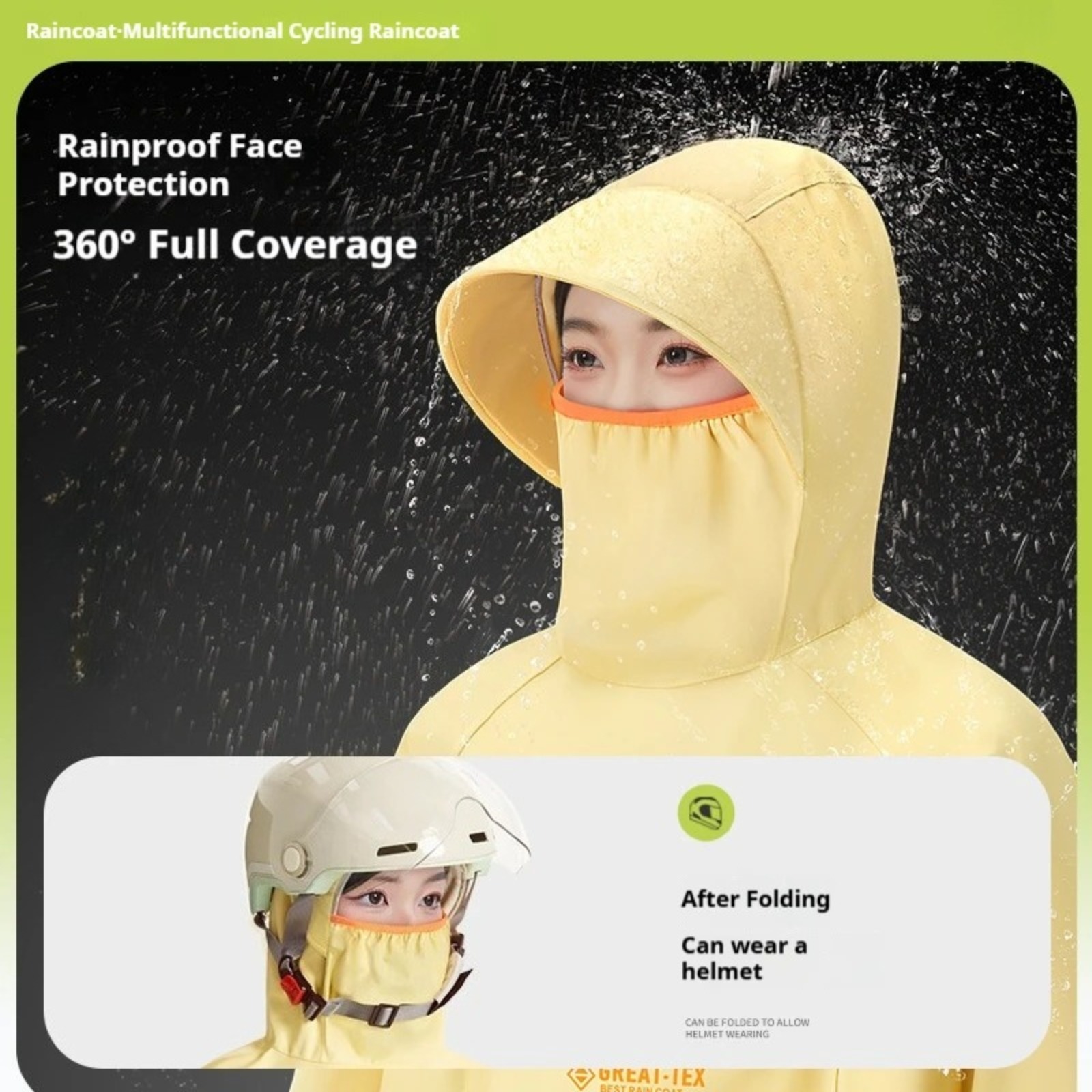 防水レインポンチョサイクリングレインコートオートバイバイクレ - Cycling Gear In Rain のレビューと価格