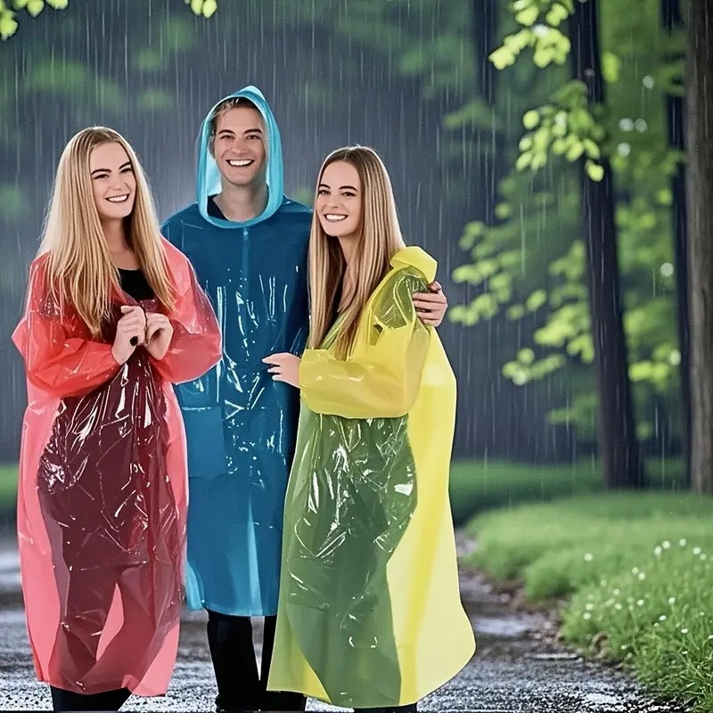 15/30個 ランダムカラー 大人用使い捨て透明レインポンチ - Cycling Gear In Rain のレビューと価格