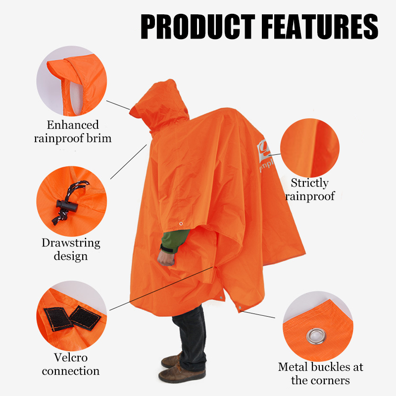 3-in-1軽量レインポンチョ、防水パッカブル緊急用レインコ - Cycling Gear In Rain のレビューと価格