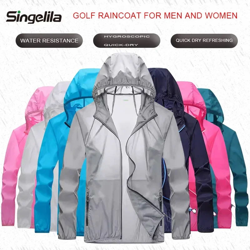 大人用防水軽量ゴルフレインコート、アウトドアジャケット、防雨 - Cycling Gear In Rain のレビューと価格