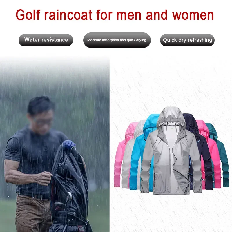 大人用防水軽量ゴルフレインコート、アウトドアジャケット、防雨 - Cycling Gear In Rain のレビューと価格