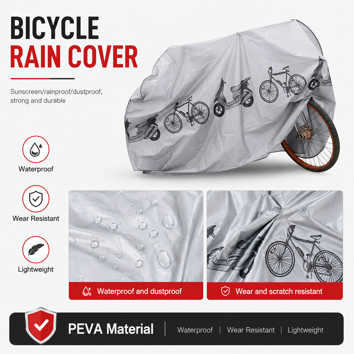 PINMOAP ユニバーサル自転車レインカバー防水屋外バイク - Cycling Gear In Rain のレビューと価格
