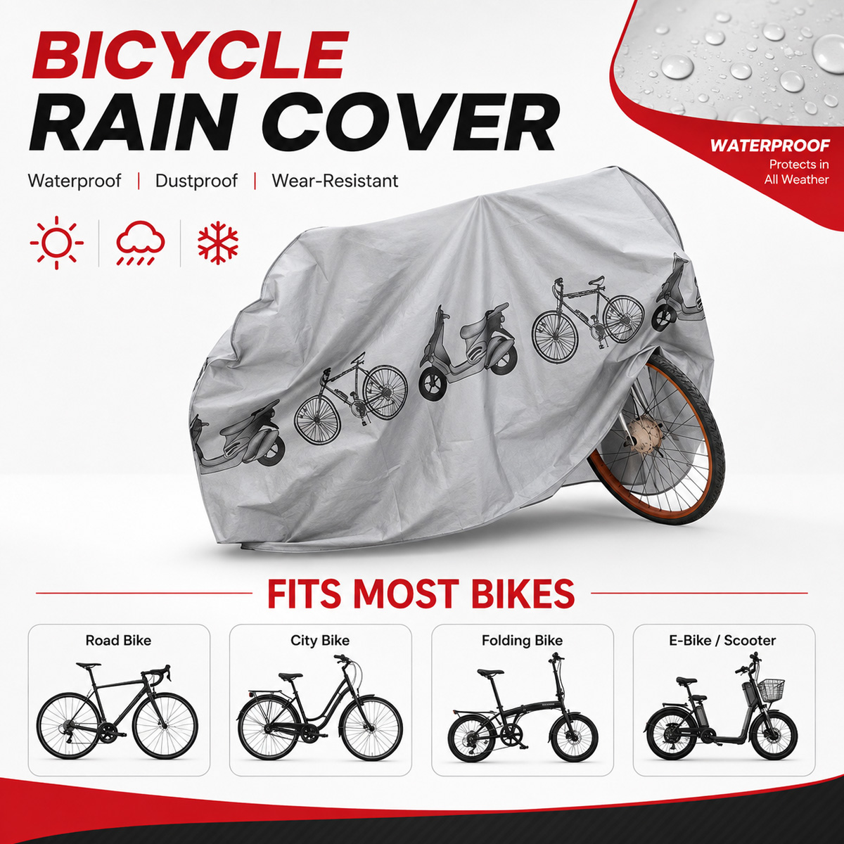 PINMOAP ユニバーサル自転車レインカバー防水屋外バイク - Cycling Gear In Rain のレビューと価格
