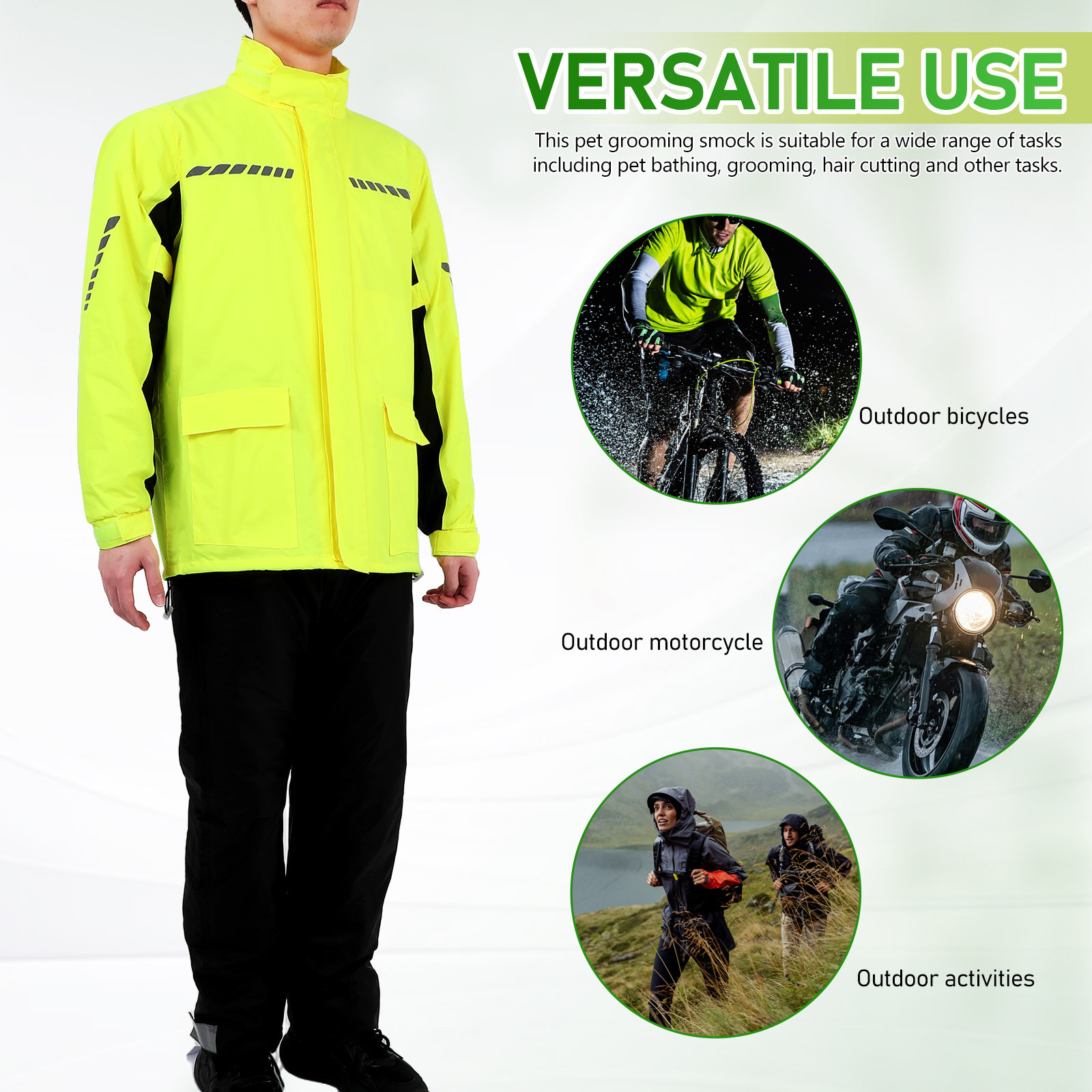 1 セット男性屋外サイクリングレインスーツ防水反射オートバイ - Cycling Gear In Rain のレビューと価格