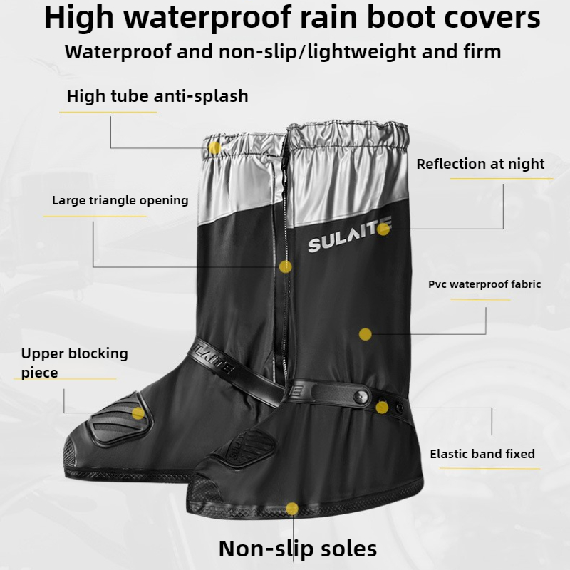SULAITE オートバイレインブーツ防水靴カバー反射サイク - Cycling Gear In Rain のレビューと価格